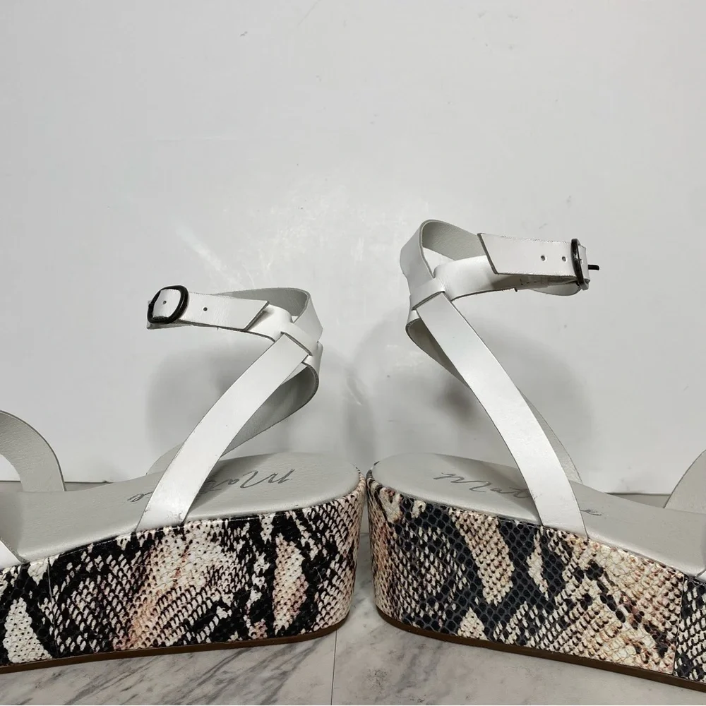 Matisse Sure Thing Platform Strappy Snake Leather Sandal 9M